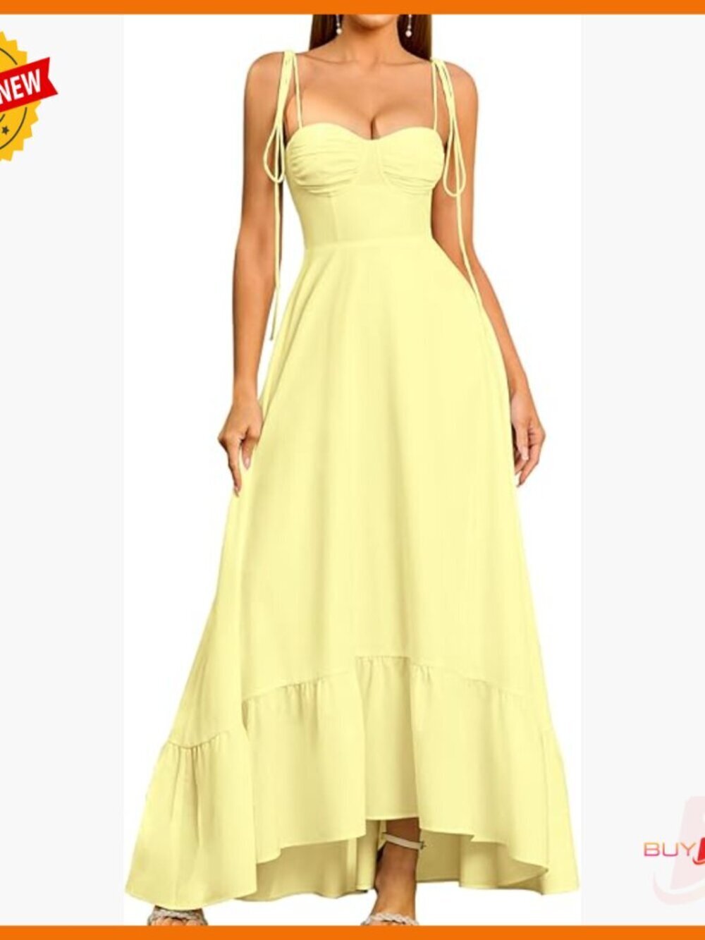 Spaghetti Strap Maxi Dress Smocked Back A-Line Flowy Sundress Wedding Guest